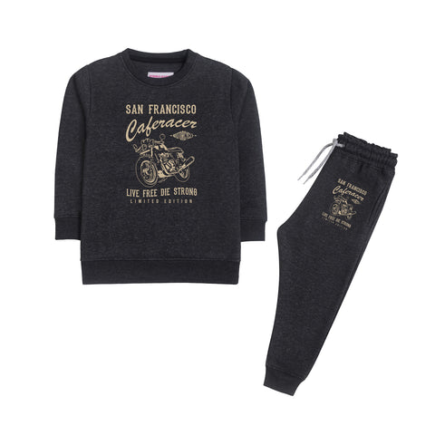 SAN FRANCISCO JUNIOR BOY CHARCOAL COLOR FLEECE TRACK SUIT