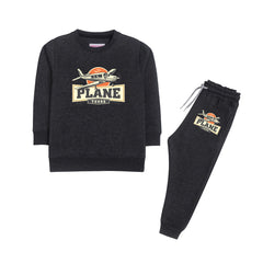 PLANE JUNIOR BOY CHARCOAL COLOR TRACK SUIT