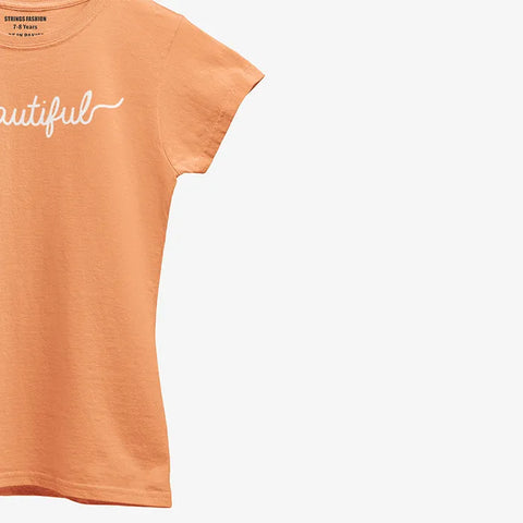 DIGITAL PRINTED BEAUTIFUL JUNIOR MOCK ORANGE GIRLS T.SHIRT