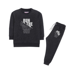 RUN ON THE WILD SIDE JUNIOR BOY CHARCOAL COLOR TRACK SUIT