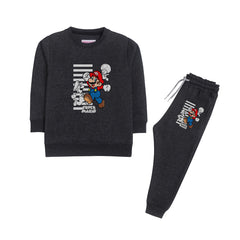SUPER MARIO JUNIOR BOY CHARCOAL COLOR TRACK SUIT