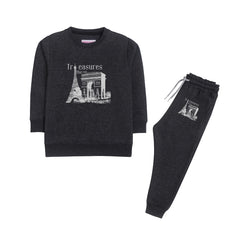 TREASURES JUNIOR BOY CHARCOAL COLOR TRACK SUIT