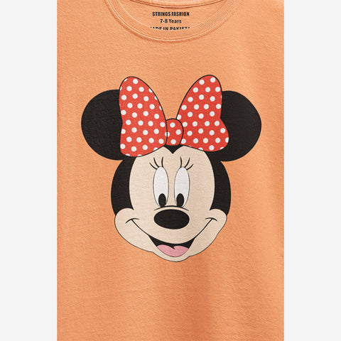 MINNIE 2 JUNIOR ORANGE COLOR GIRLS T.SHIRT