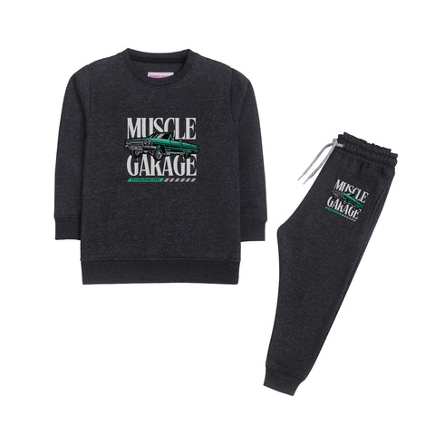 MUSCLE GARAGE JUNIOR BOY CHARCOAL COLOR TRACK SUIT