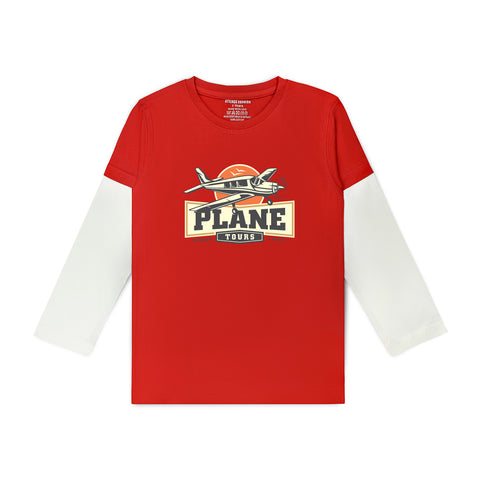 PLANE JUNIOR FEISTA (WHITE ARMS) COLOR BOYS LONG SLEEVE T.SHIRT