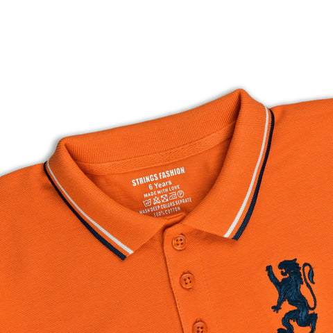 JUNIOR CELOSIA ORANGE COLOR BOYS SHORT SLEEVE (POLO) T.SHIRT