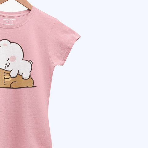 DIGITAL PRINTED MILK & MOCHA JUNIOR TICKLED PINK COLOR GIRLS T.SHIRT