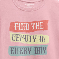 TYPOGRAPHY JUNIOR TICKLED PINK COLOR GIRLS T-SHIRT