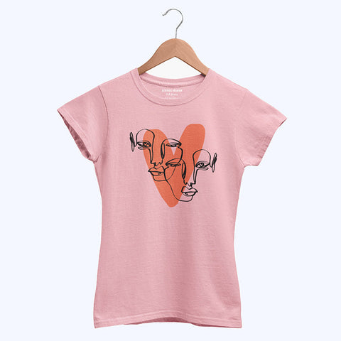 DIGITAL PRINTED HEAT CALIGRAPHY JUNIOR TICKLED PINK COLOR GIRLS T.SHIRT