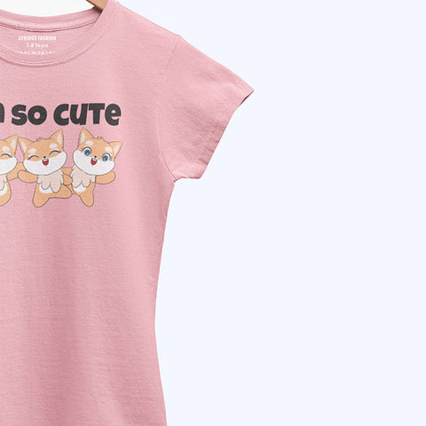 I’M CUTE JUNIOR TICKLED PINK COLOR GIRLS T-SHIRT