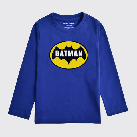 BATMAN NAVY PEONY BOYS LONG SLEEVE T.SHIRT