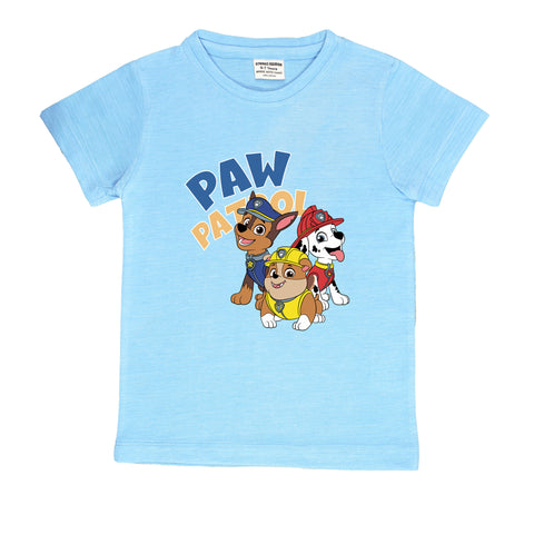 SKY BLUE GRAPHIC T-SHIRT PRINTED PAW PATROL