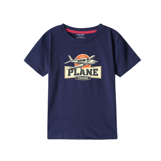 PLANE NAVY PRINTED BOYS T.SHIRT 2000