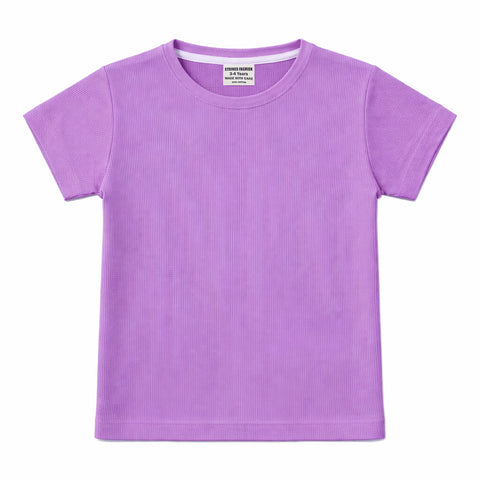 PURPLE JACQUARD FABRIC BOYS T-SHIRT