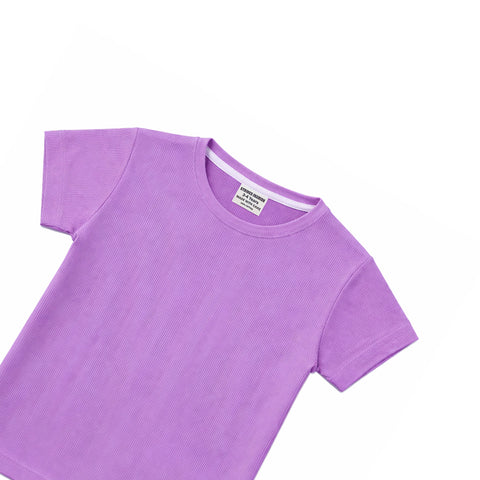 PURPLE JACQUARD FABRIC BOYS T-SHIRT
