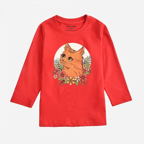 CUTE CAT FEISTA GIRLS LONG SLEEVE T-SHIRT
