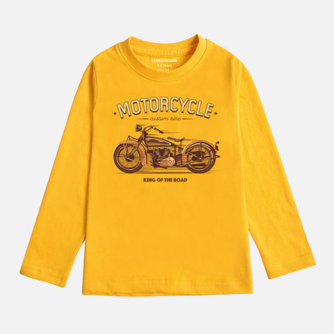 VINTAGE BIKE LEMON YELLOW BOYS LONG SLEEVE T-SHIRT