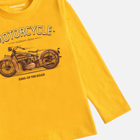 VINTAGE BIKE LEMON YELLOW BOYS LONG SLEEVE T-SHIRT