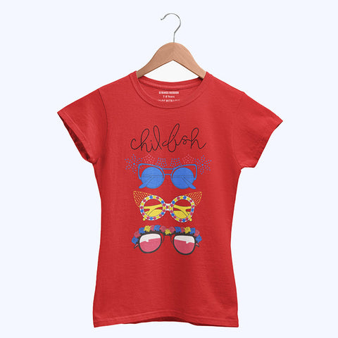 DIGITAL PRINTED CHIL FISH JUNIOR FIERY RED COLOR GIRLS T.SHIRT