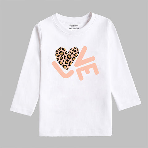 DIGITAL PRINTED LOVE SNOW-WHITE GIRLS LONG SLEEVE T.SHIRT