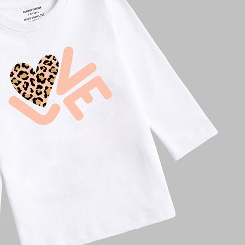 DIGITAL PRINTED LOVE SNOW-WHITE GIRLS LONG SLEEVE T.SHIRT