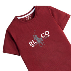 POLO PERINTED MEHROON JUNIOR BOYS T.SHIRT
