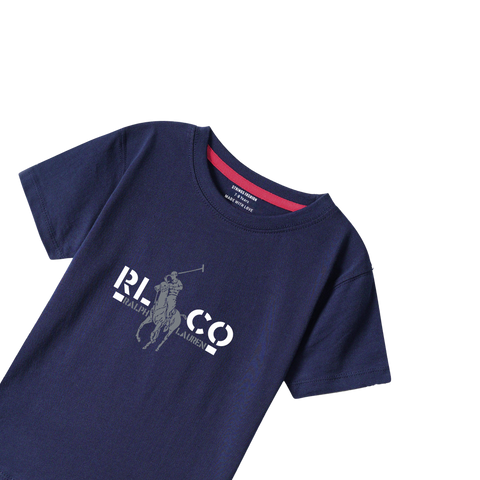 RALPHA NAVY PRINTED BOYS T.SHIRT