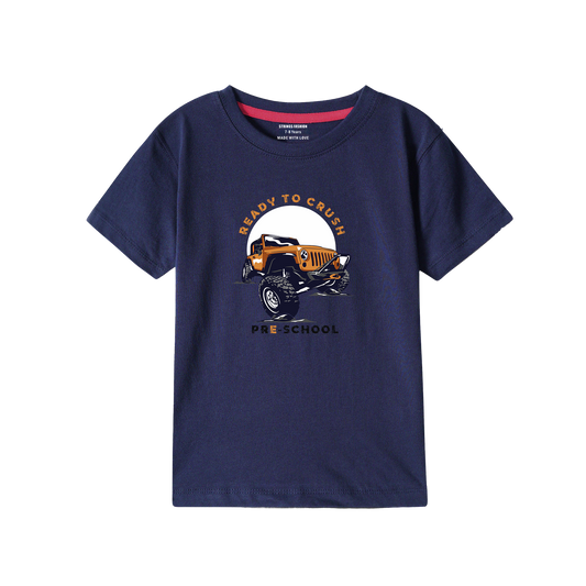 READY CRUSH NAVY PRINTED BOYS T.SHIRT 2000