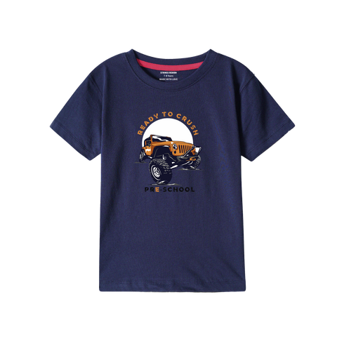 READY CRUSH NAVY PRINTED BOYS T.SHIRT