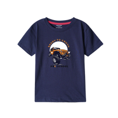 READY CRUSH NAVY PRINTED BOYS T.SHIRT