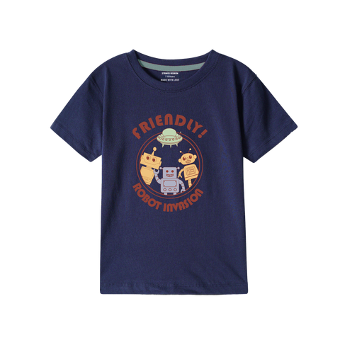 NAVY GRAPHICS REBORT T-SHIRT