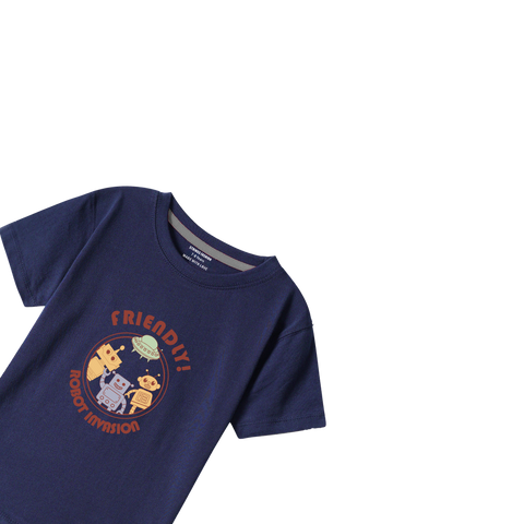 NAVY GRAPHICS REBORT T-SHIRT