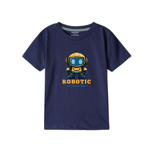 NAVY GRAPHICS ROBOTIC T-SHIRT
