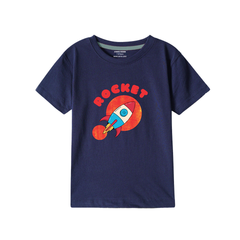 NAVY GRAPHICS ROCKET T-SHIRT