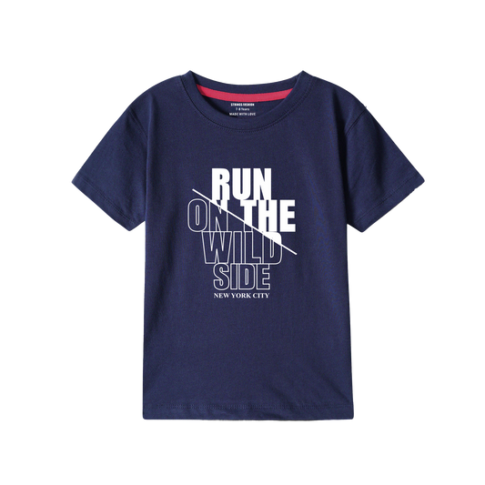 RUN OUT NAVY PRINTED BOYS T.SHIRT 2000