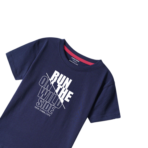 RUN OUT NAVY PRINTED BOYS T.SHIRT