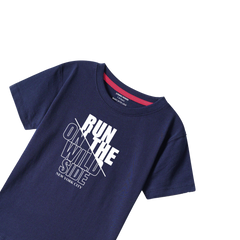 RUN OUT NAVY PRINTED BOYS T.SHIRT