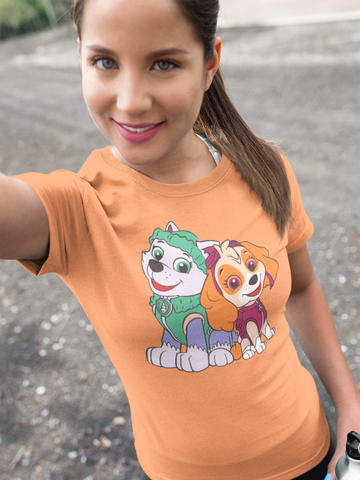 PAW JUNIOR ORANGE COLOR GIRLS T.SHIRT