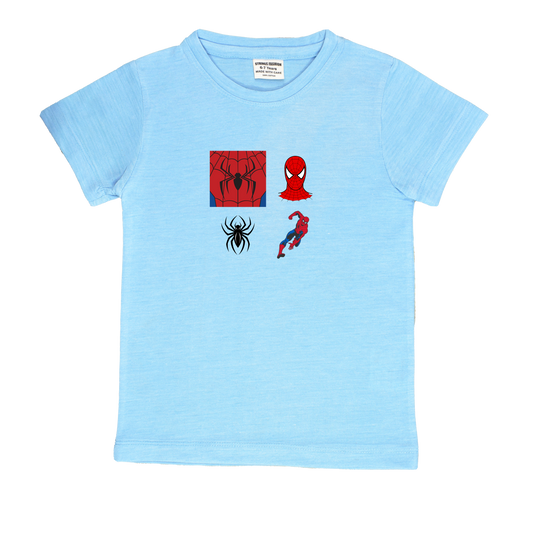 SKY BLUE GRAPHIC T-SHIRT PRINTED SPIDER 4000