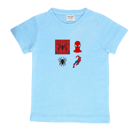 SKY BLUE GRAPHIC T-SHIRT PRINTED SPIDER