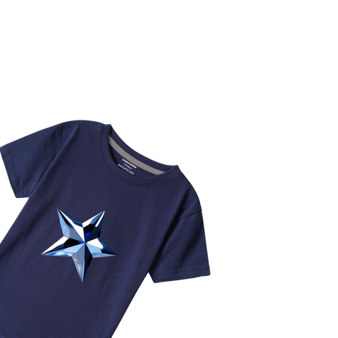 NAVY GRAPHICS STAR T-SHIRT