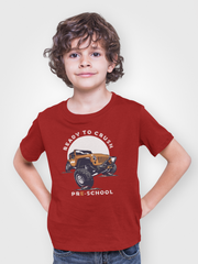 DIGITAL PRINTED MONSTER TRUCK JUNIOR MEHROON COLOR BOYS T.SHIRT