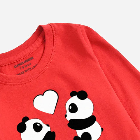 PANDA COUPLE FEISTA GIRLS LONG SLEEVE T-SHIRT