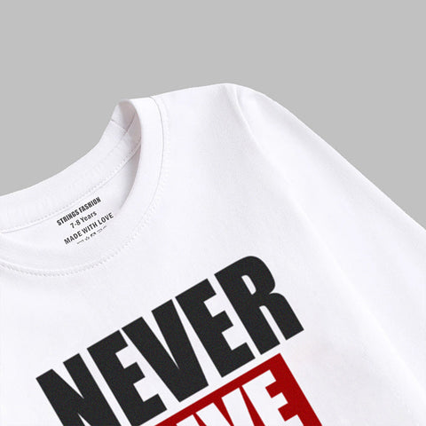DIGITAL PRINTED NEVER GIVE UP SNOW-WHITE GIRLS LONG SLEEVE T.SHIRT
