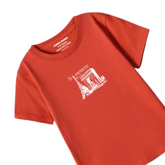 TREASURE PRINTED RED JUNIOR BOYS T.SHIRT