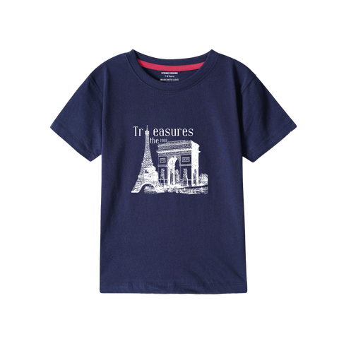 TREASURE NAVY PRINTED BOYS T.SHIRT