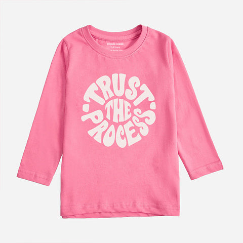 DIGITAL PRINTED TRUST PROCESS COSMOS PINK GIRLS LONG SLEEVE T.SHIRT