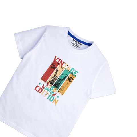 WHITE GRAPHICS VINTAGE T-SHIRT