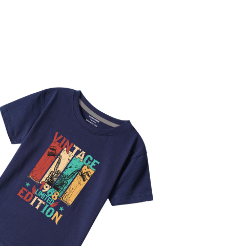 NAVY GRAPHICS VINTAGE T-SHIRT