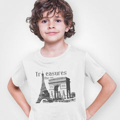 TREASURE PRINTED WHITE JUNIOR BOYS T.SHIRT